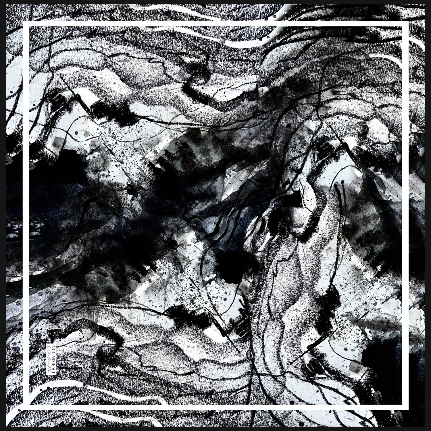 monochrome scarf arte abstract